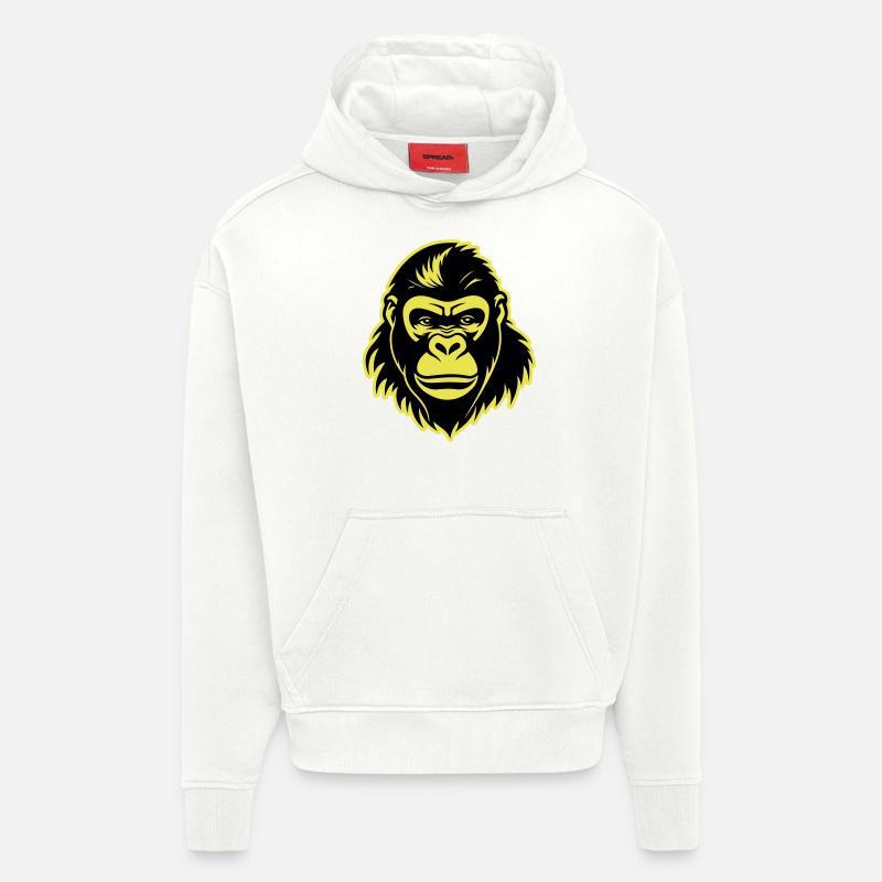 Tête de gorille - Sweat à capuche bio épais oversize fabriqué en UE - OFF WHITE