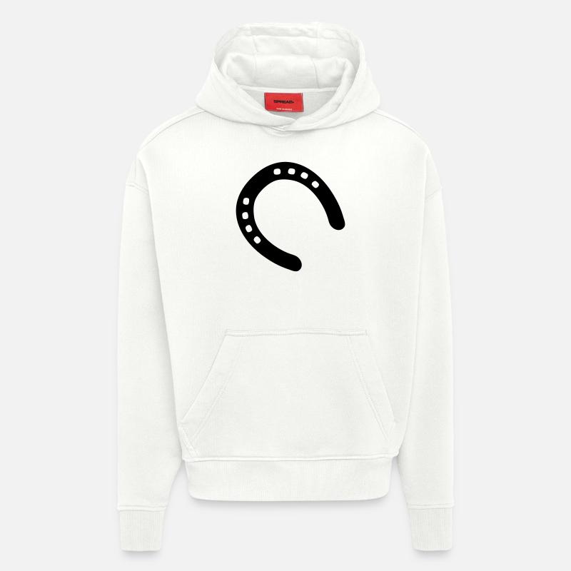 fer à cheval empreintes - Sweat à capuche bio épais oversize fabriqué en UE - OFF WHITE