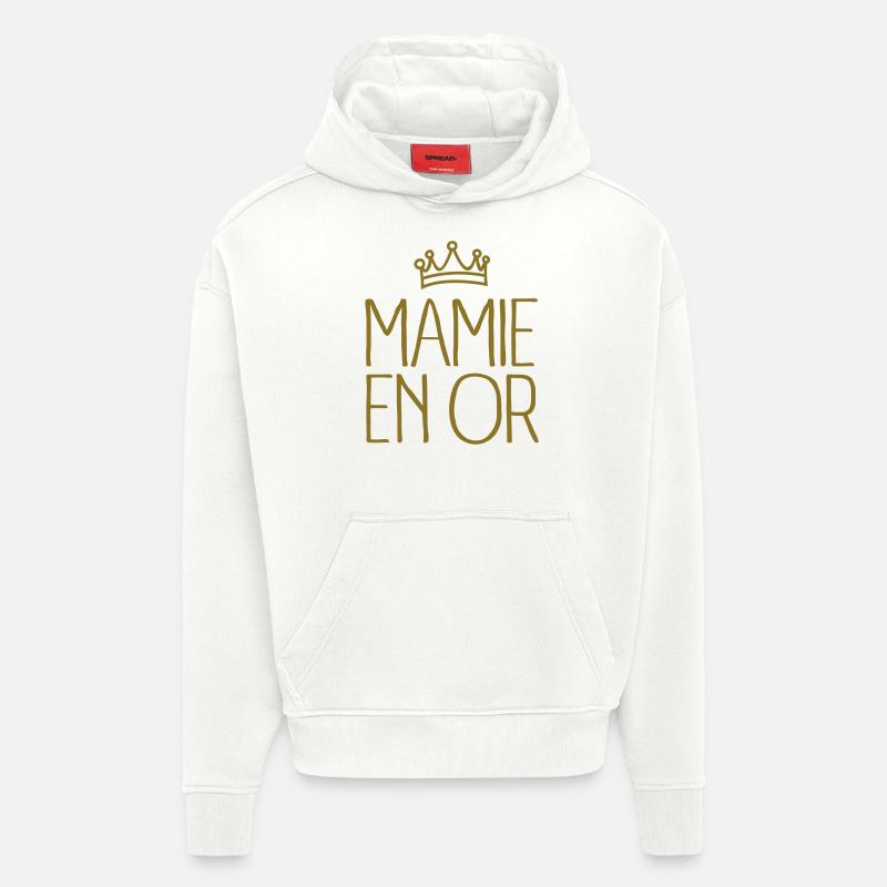 Mamie En Or - Sweat à capuche bio épais oversize fabriqué en UE - OFF WHITE