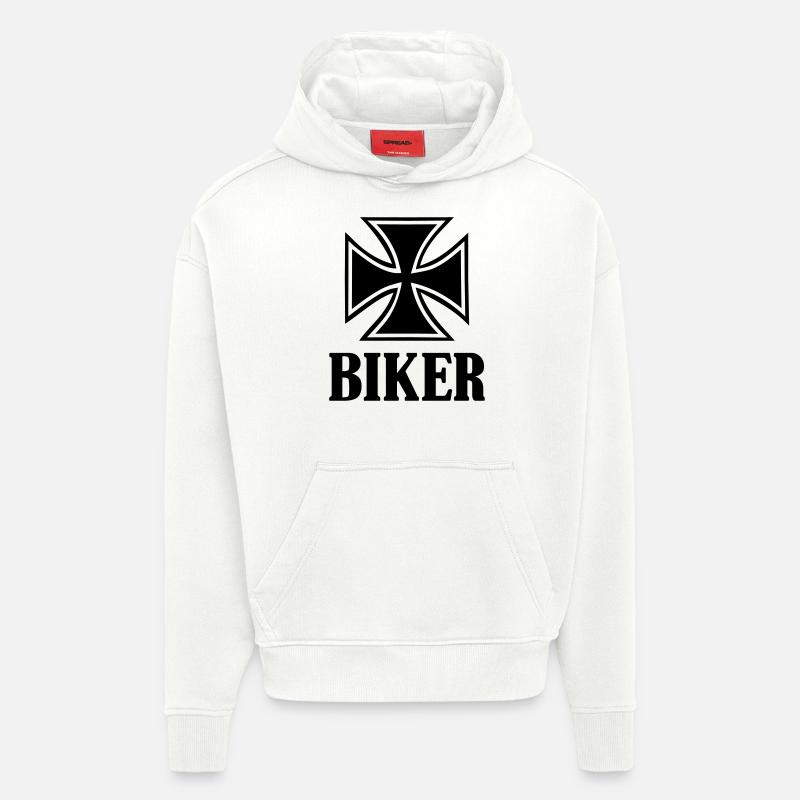 Biker - Sweat à capuche bio épais oversize fabriqué en UE - OFF WHITE