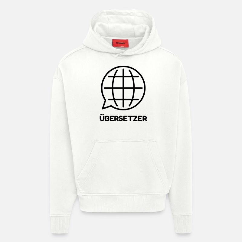 traducteur / traduction / traductrice / traduire - Sweat à capuche bio épais oversize fabriqué en UE - OFF WHITE