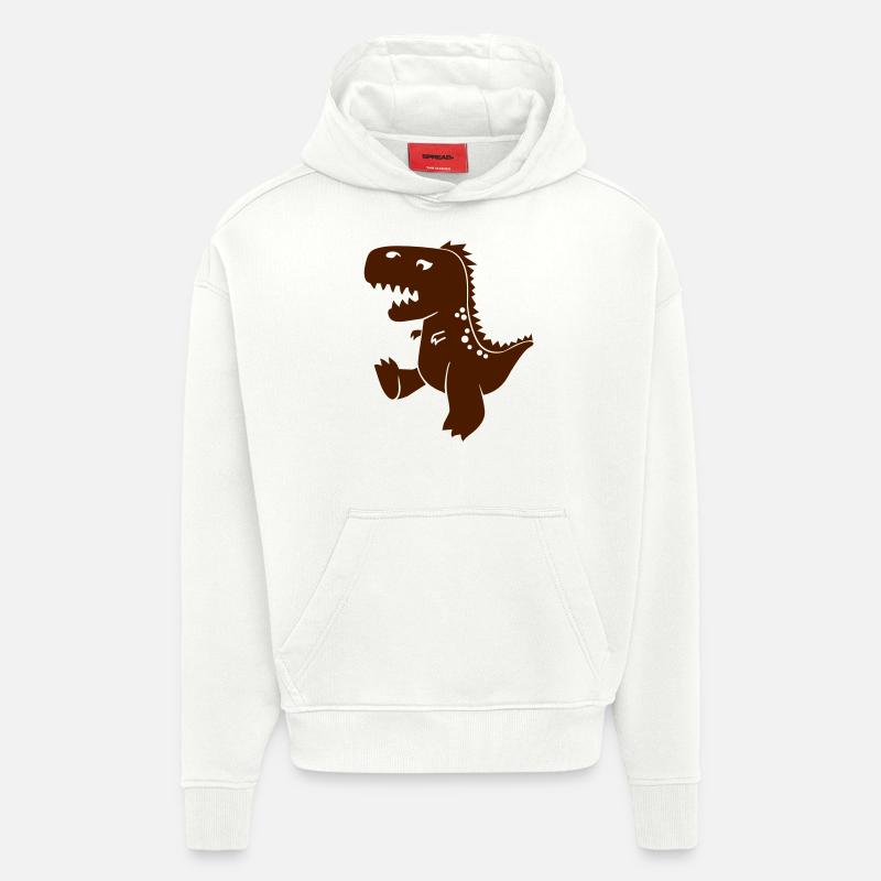 t-rex - Sweat à capuche bio épais oversize fabriqué en UE - OFF WHITE