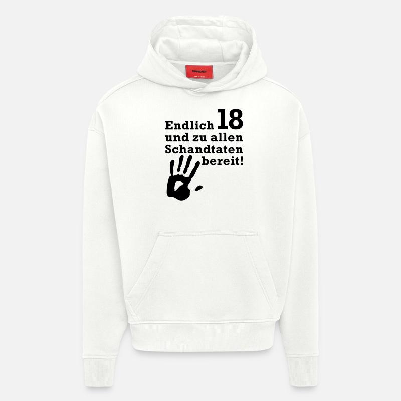 Endlich 18 - Hoodie- made by SPREAD  - OFF WHITE