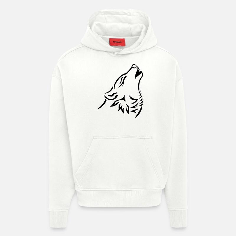 Wolf - Hoodie- made by SPREAD  - OFF WHITE