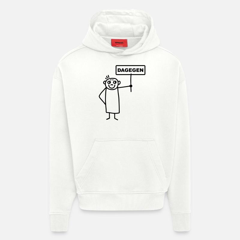 Männchen dagegen - Hoodie- made by SPREAD  - OFF WHITE