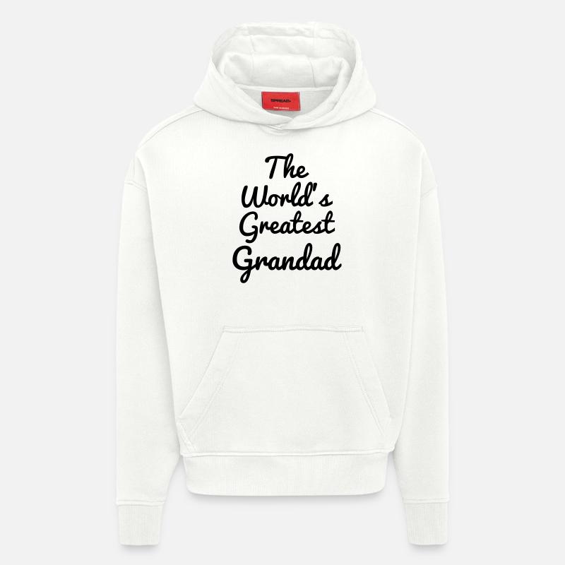 Papy Papi Grand-Père Retraite famille - Sweat à capuche bio épais oversize fabriqué en UE - OFF WHITE