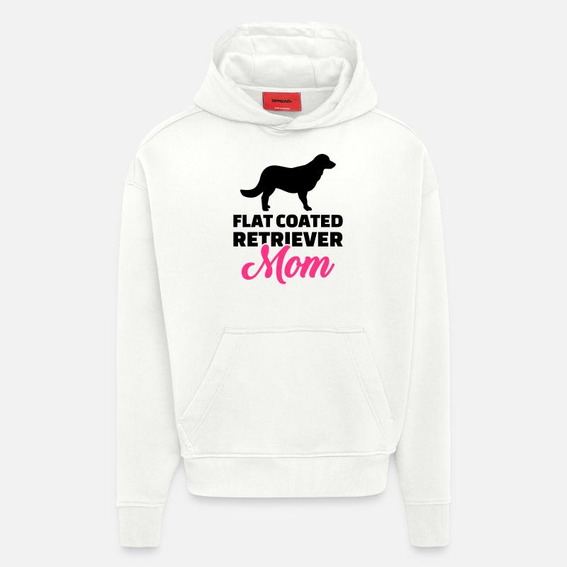 Flat Coated Retriever - Sweat à capuche bio épais oversize fabriqué en UE - OFF WHITE