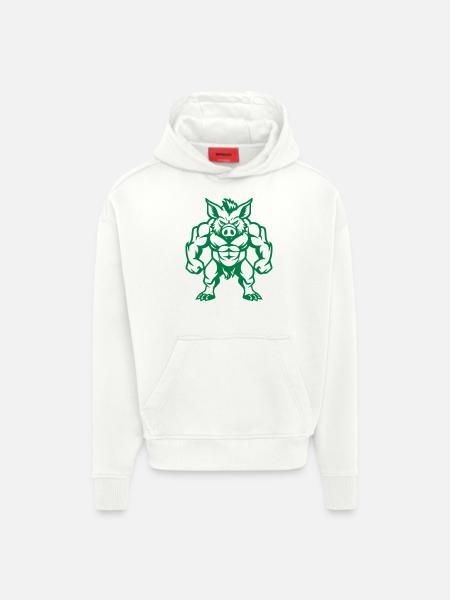 Wild Boar Comic - Hoodie- made by SPREAD - OFF WHITE