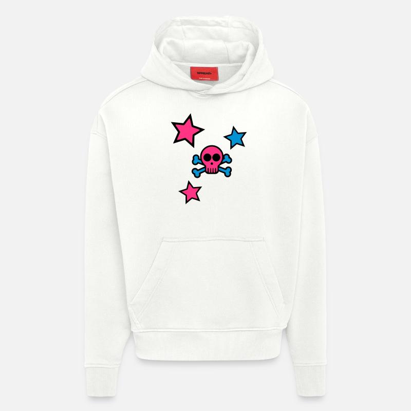 skull - Sweat à capuche bio épais oversize fabriqué en UE - OFF WHITE
