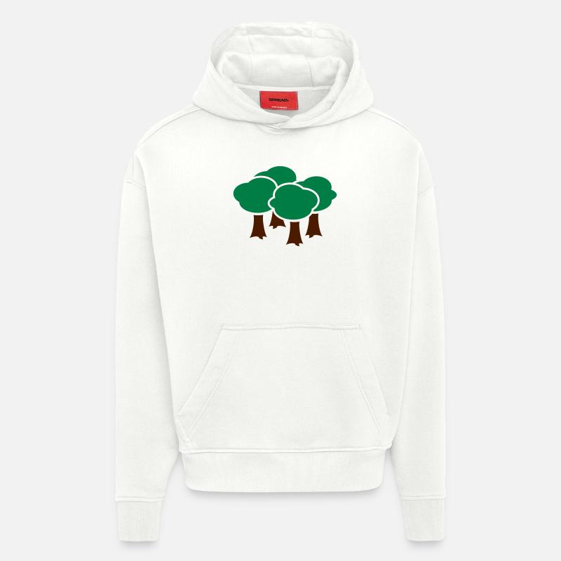 forêts - Sweat à capuche bio épais oversize fabriqué en UE - OFF WHITE