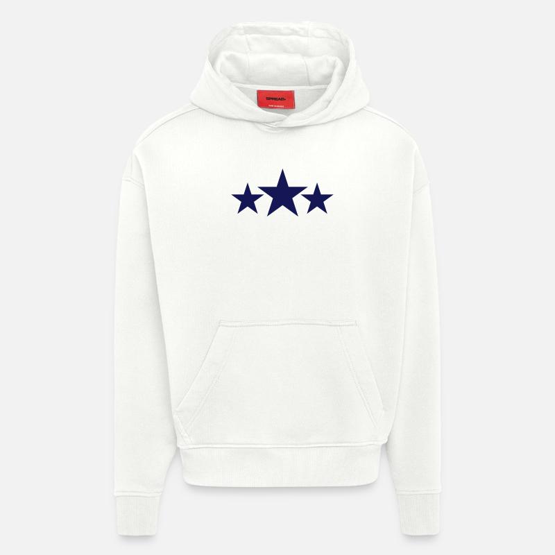 3 stars x2 DE - Hoodie- made by SPREAD - OFF WHITE
