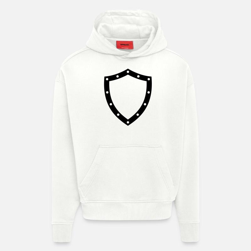 shield - Sweat à capuche bio épais oversize fabriqué en UE - OFF WHITE