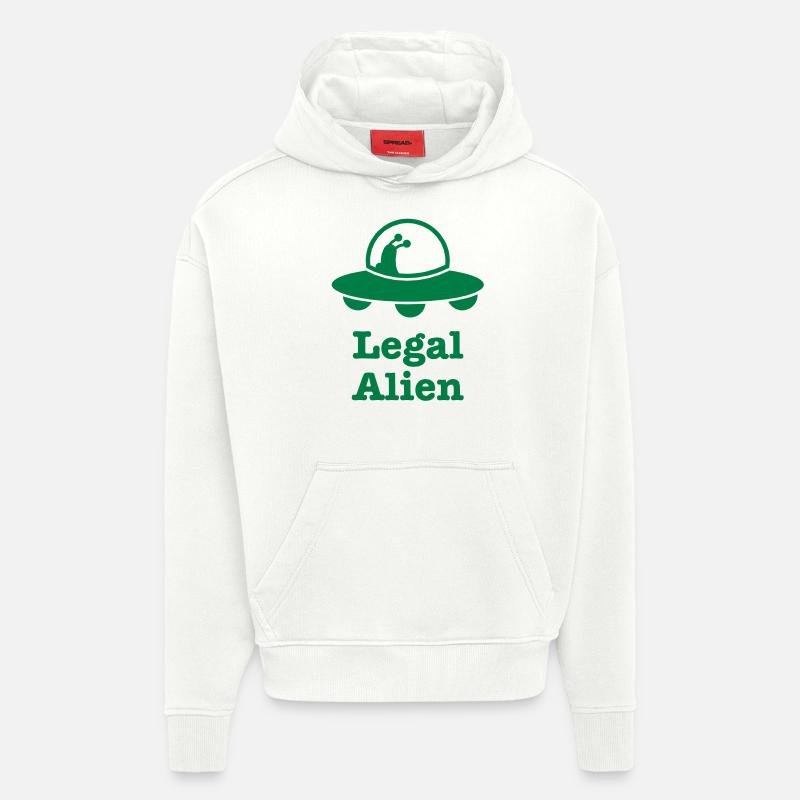 RECHTLICHE ALIEN! - Hoodie- made by SPREAD  - OFF WHITE