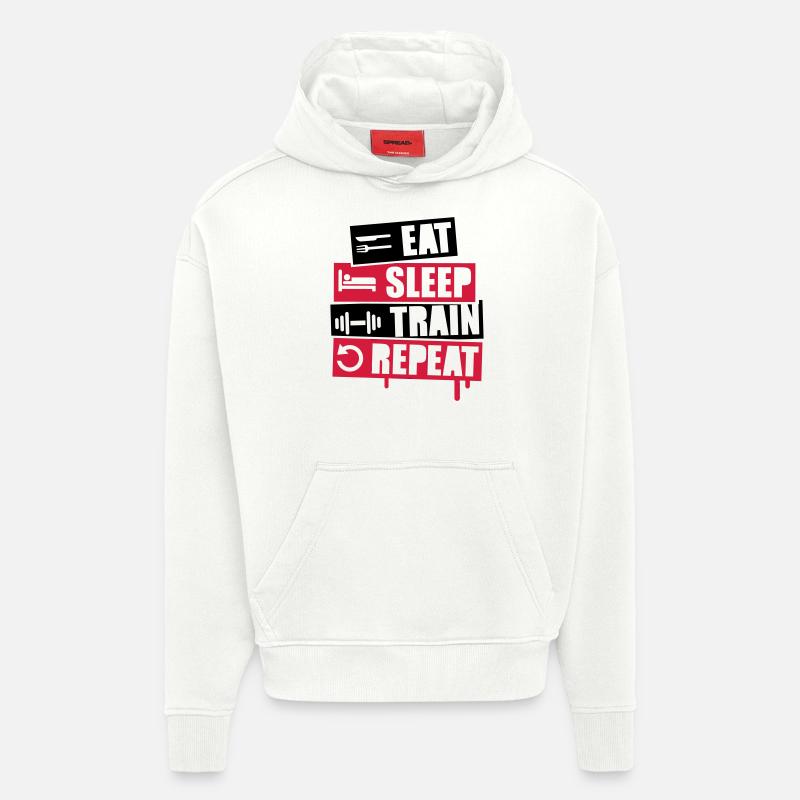 eat_sleep_train_repeat_2_f2 - Hoodie- made by SPREAD  - OFF WHITE