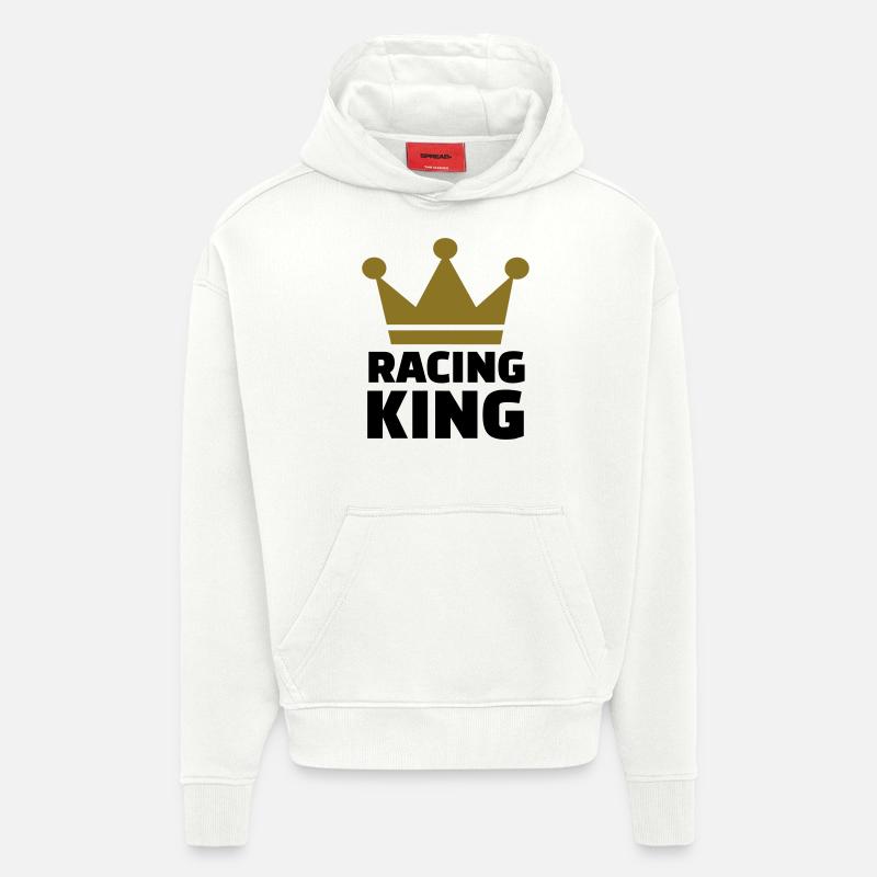 Racing King - Sweat à capuche bio épais oversize fabriqué en UE - OFF WHITE