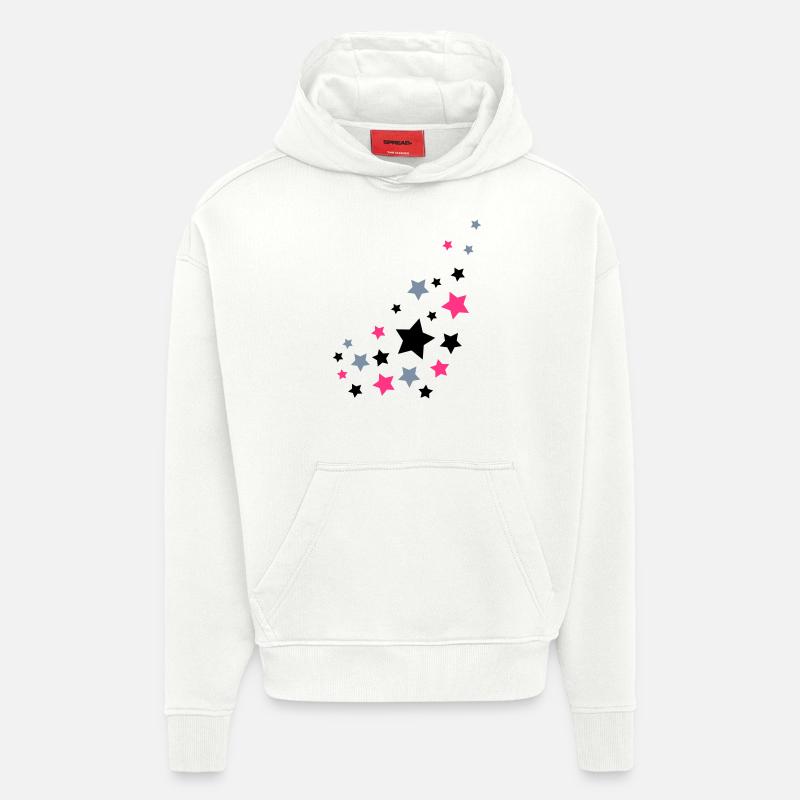 Étoiles - Etoiles - Espace - Sweat à capuche bio épais oversize fabriqué en UE - OFF WHITE