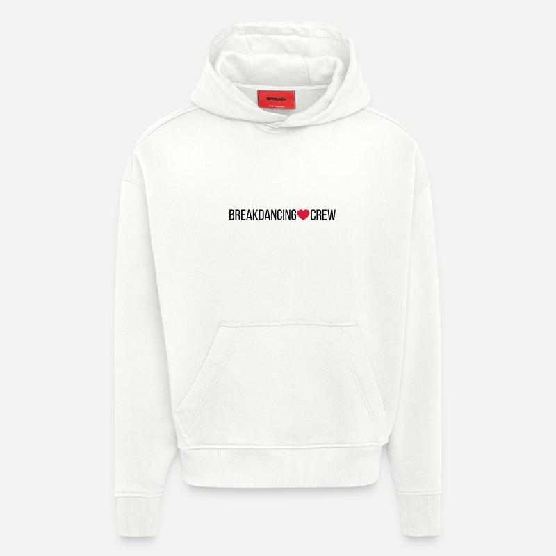 Breakdance Crew Cœur - Sweat à capuche bio épais oversize fabriqué en UE - OFF WHITE