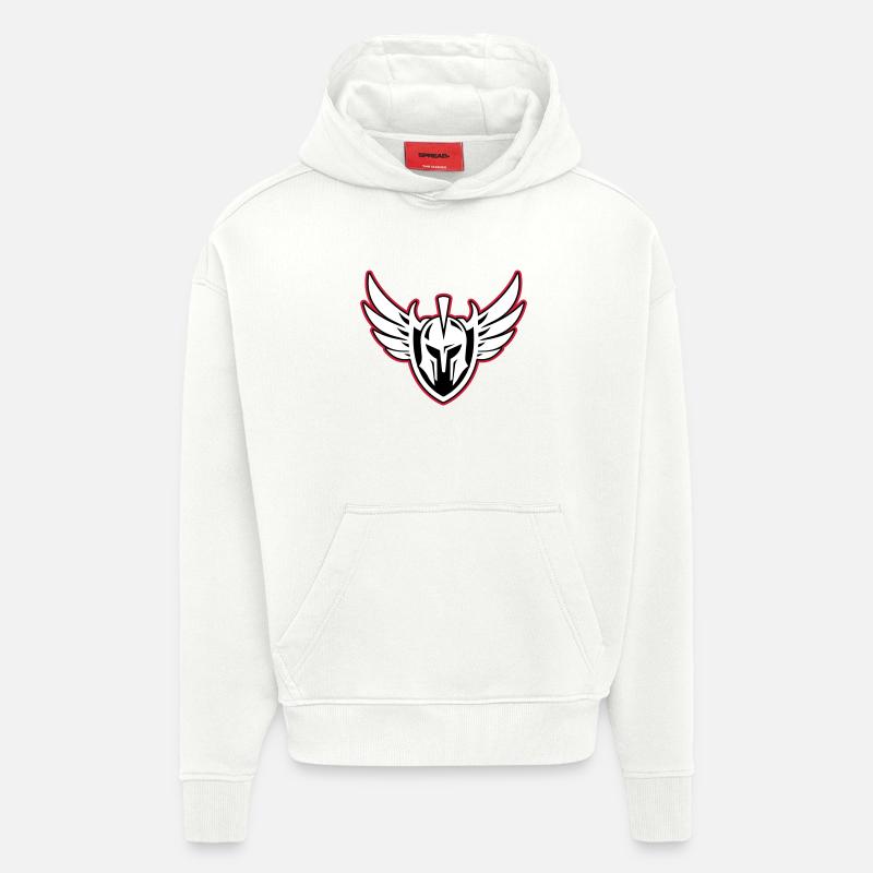 Casque de guerrier spartiate - Sweat à capuche bio épais oversize fabriqué en UE - OFF WHITE