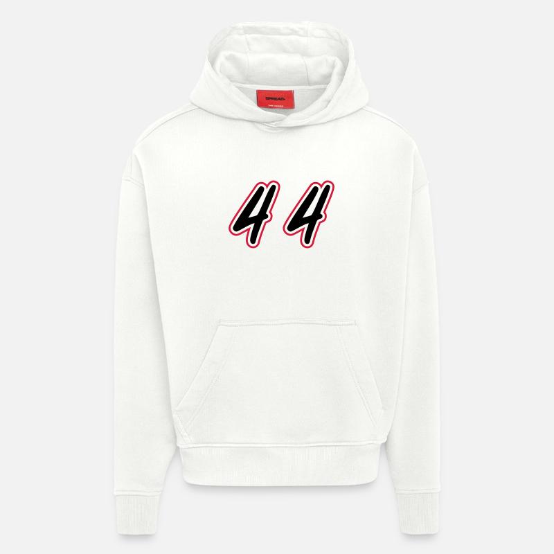 44 Symbole numérique - Sweat à capuche bio épais oversize fabriqué en UE - OFF WHITE