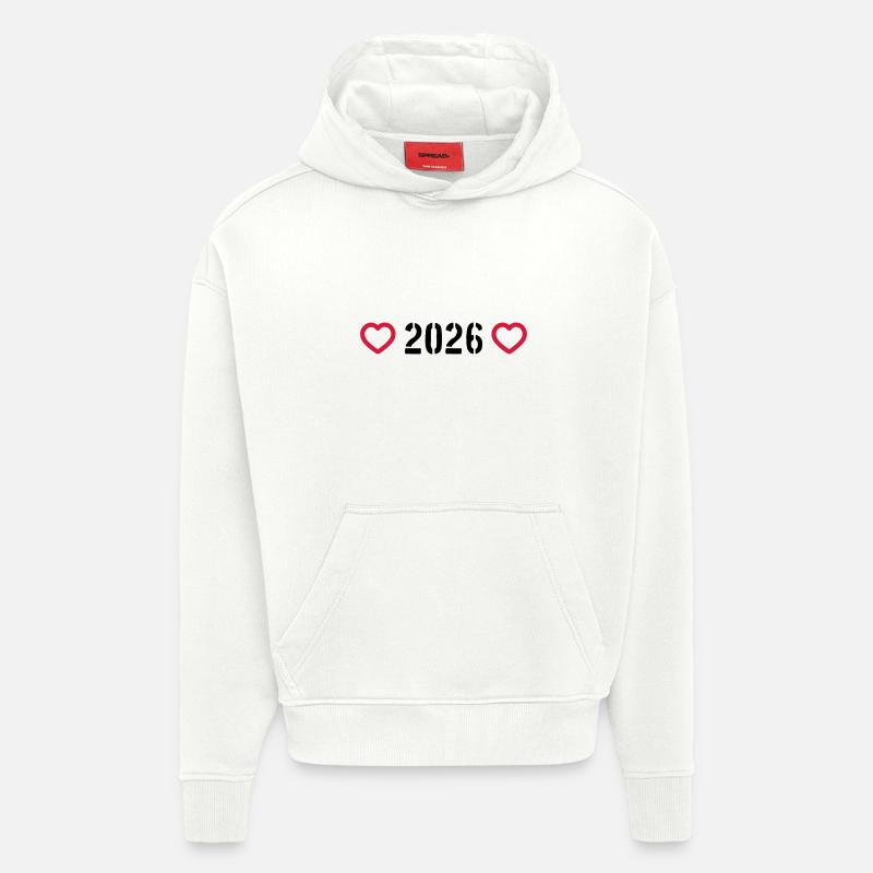 2026 Heart - Hoodie- made by SPREAD  - OFF WHITE