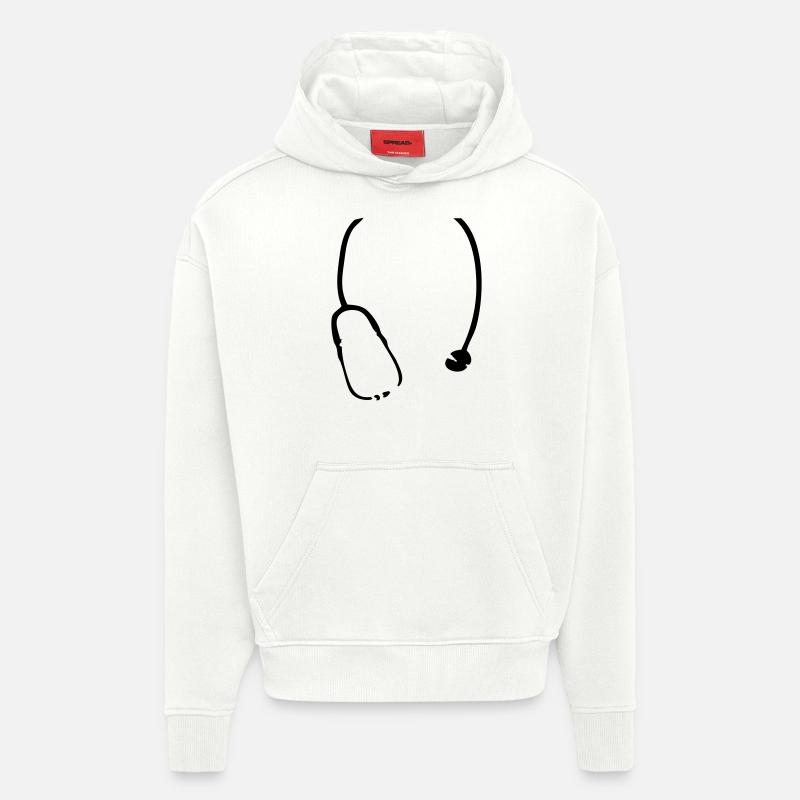 Stethoscope - Sweat à capuche bio épais oversize fabriqué en UE - OFF WHITE