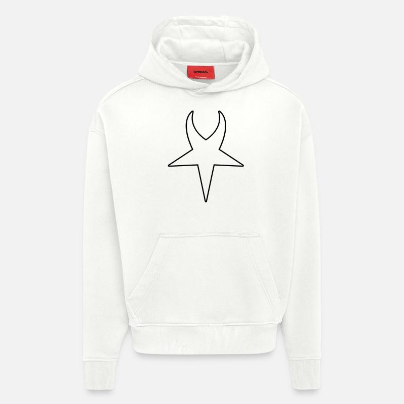 devil - Sweat à capuche bio épais oversize fabriqué en UE - OFF WHITE