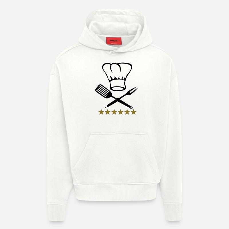 cuisinier - Sweat à capuche bio épais oversize fabriqué en UE - OFF WHITE