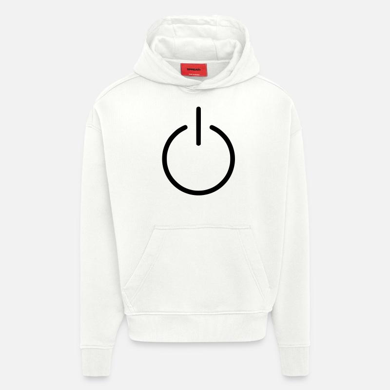 power button - Hoodie- made by SPREAD  - OFF WHITE