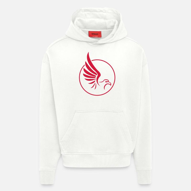 eagle - Sweat à capuche bio épais oversize fabriqué en UE - OFF WHITE