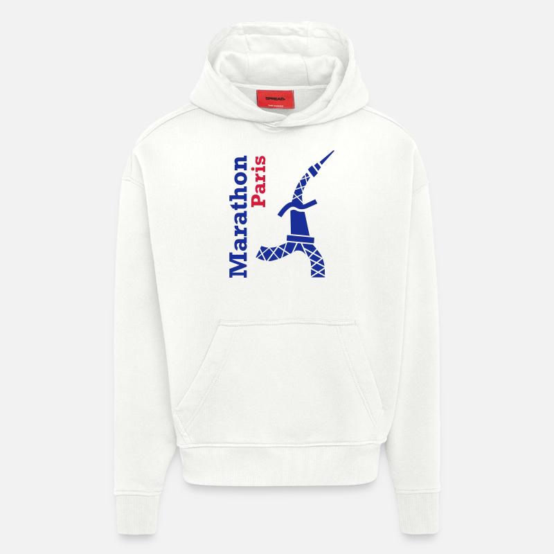 paris_marathon_Tour Eiffel - Sweat à capuche bio épais oversize fabriqué en UE - OFF WHITE