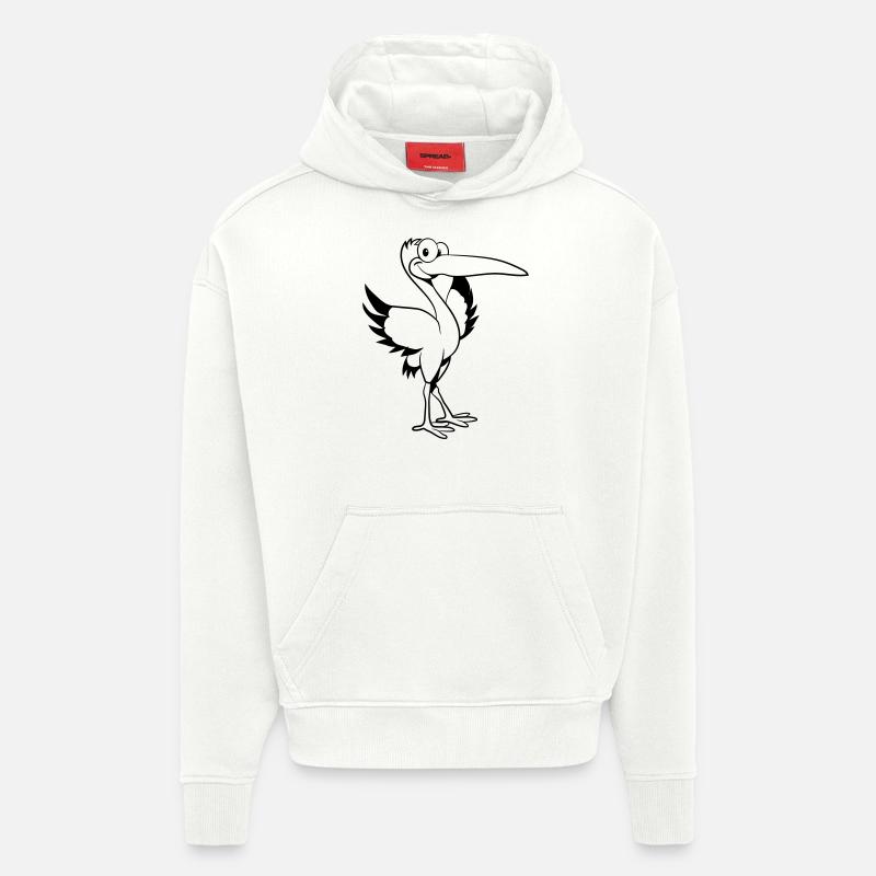 storch witzig comic - Hoodie- made by SPREAD  - OFF WHITE