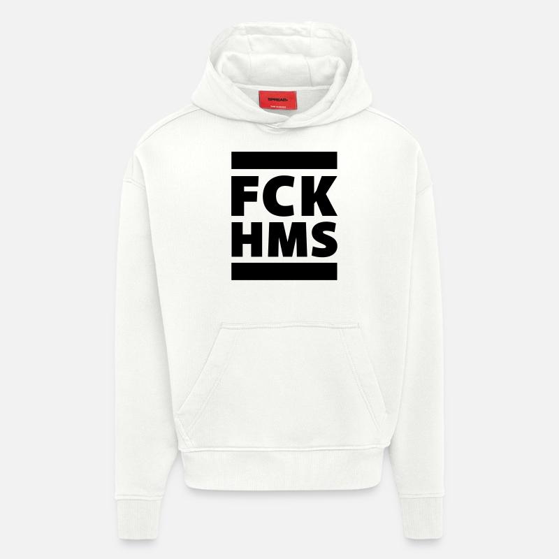 FCK HMS solidarité contre l’antisémitisme - Sweat à capuche bio épais oversize fabriqué en UE - OFF WHITE
