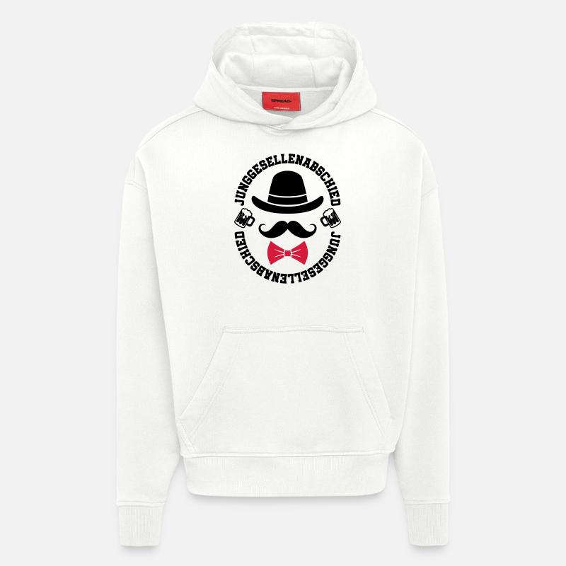 Enterrement de vie de garçon - Sweat à capuche bio épais oversize fabriqué en UE - OFF WHITE