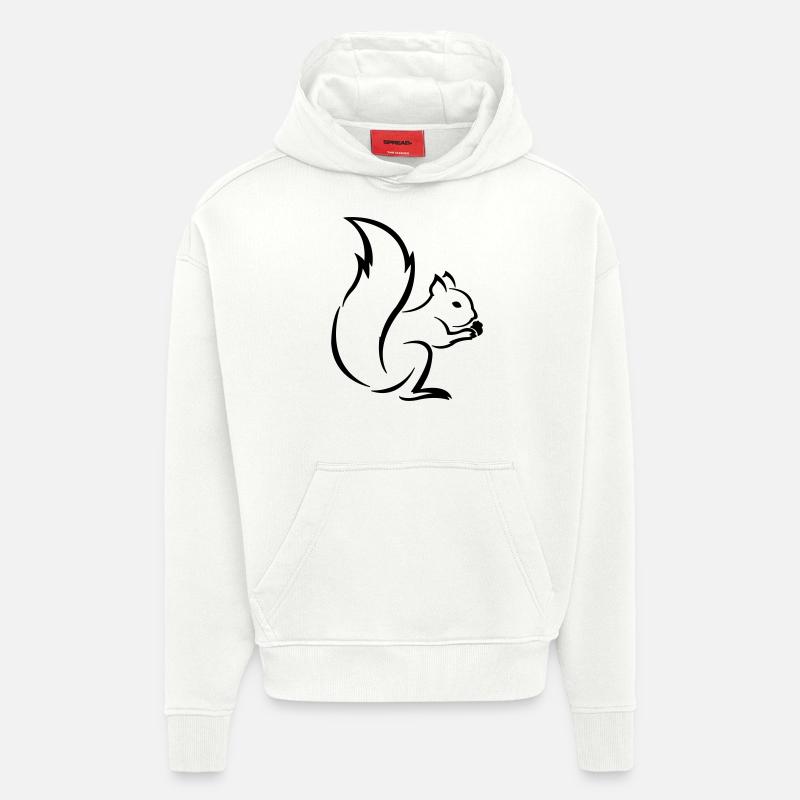 Écureuil - Sweat à capuche bio épais oversize fabriqué en UE - OFF WHITE
