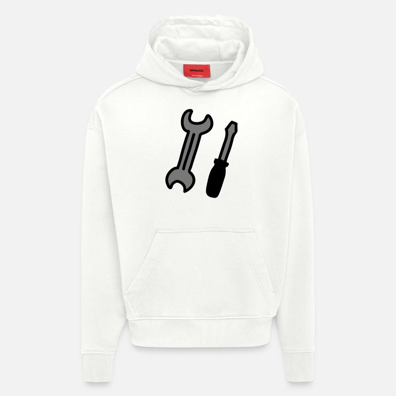 outillage - Sweat à capuche bio épais oversize fabriqué en UE - OFF WHITE
