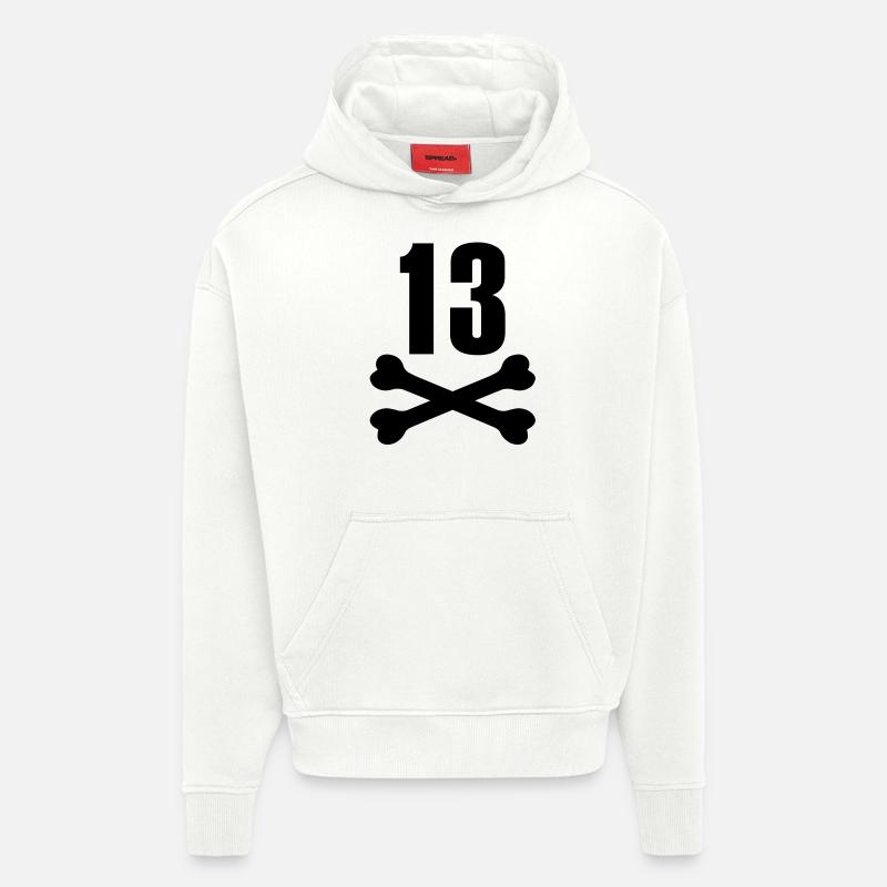 birthday 13 - Sweat à capuche bio épais oversize fabriqué en UE - OFF WHITE