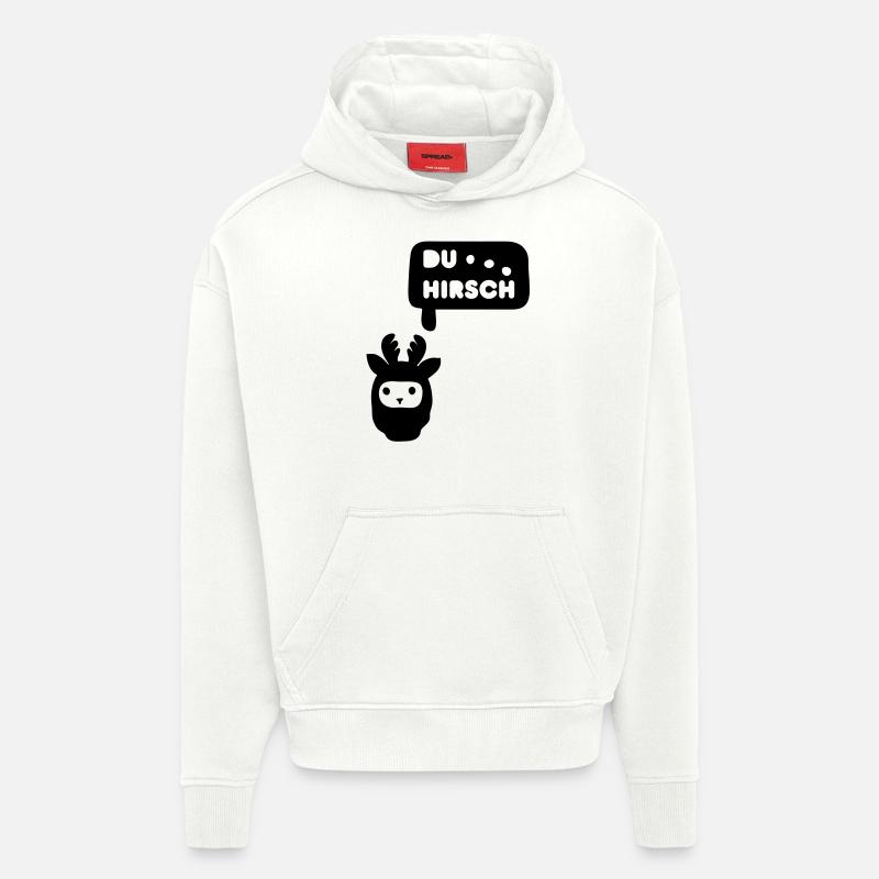 vous Hirsch - Sweat à capuche bio épais oversize fabriqué en UE - OFF WHITE