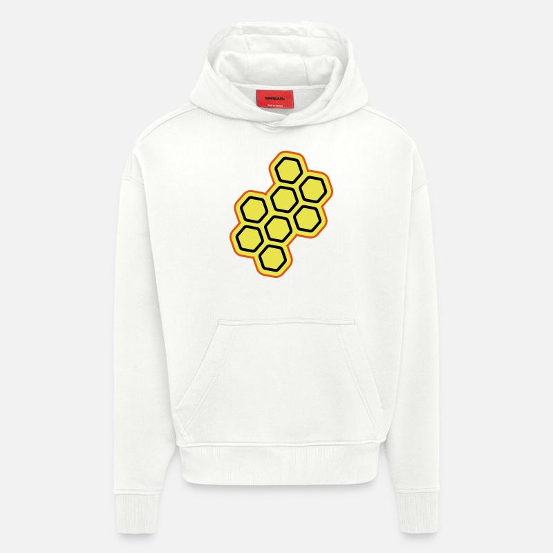 Symbole de l’apiculteur - Sweat à capuche bio épais oversize fabriqué en UE - OFF WHITE