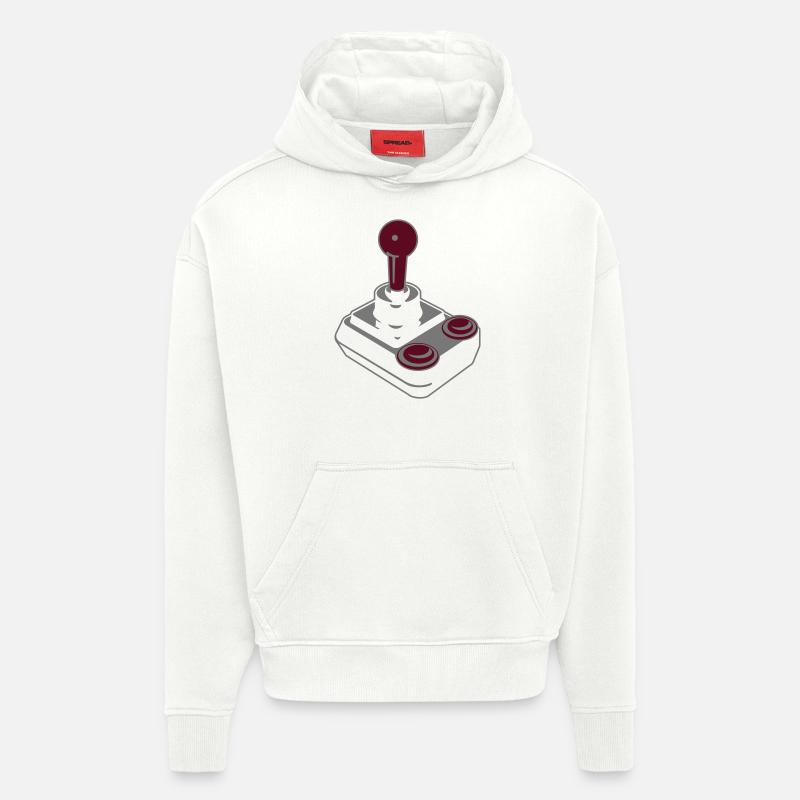 Joystick (b 2a) - Sweat à capuche bio épais oversize fabriqué en UE - OFF WHITE