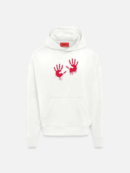 blood_hands - Hoodie- made by SPREAD - OFF WHITE