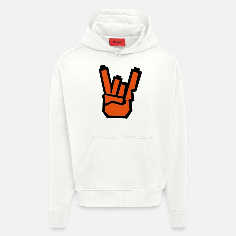 symbol punk1 - Sweat à capuche bio épais oversize fabriqué en UE - OFF WHITE