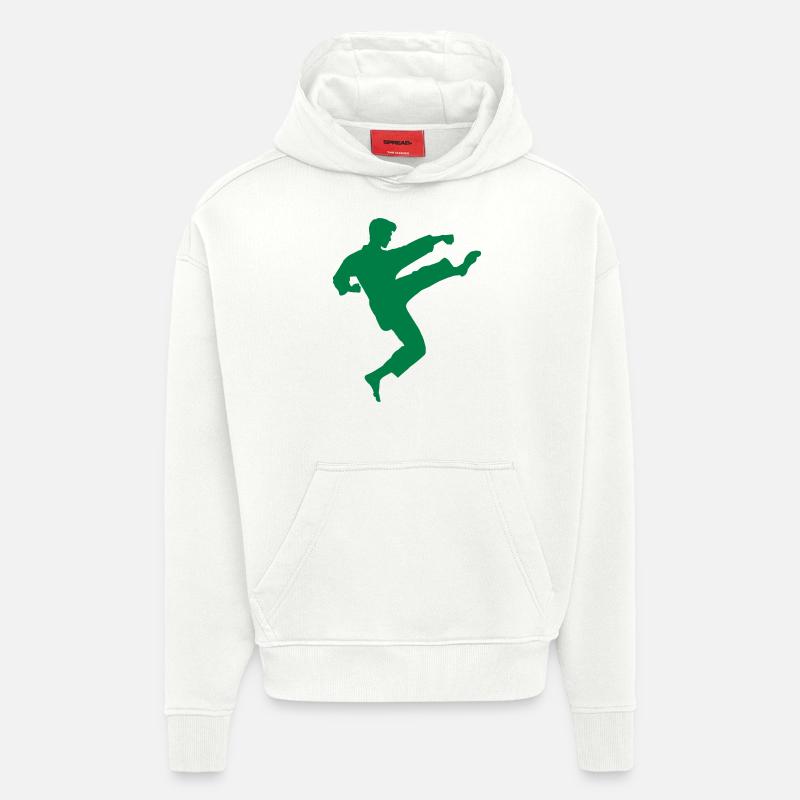 karaté - Sweat à capuche bio épais oversize fabriqué en UE - OFF WHITE
