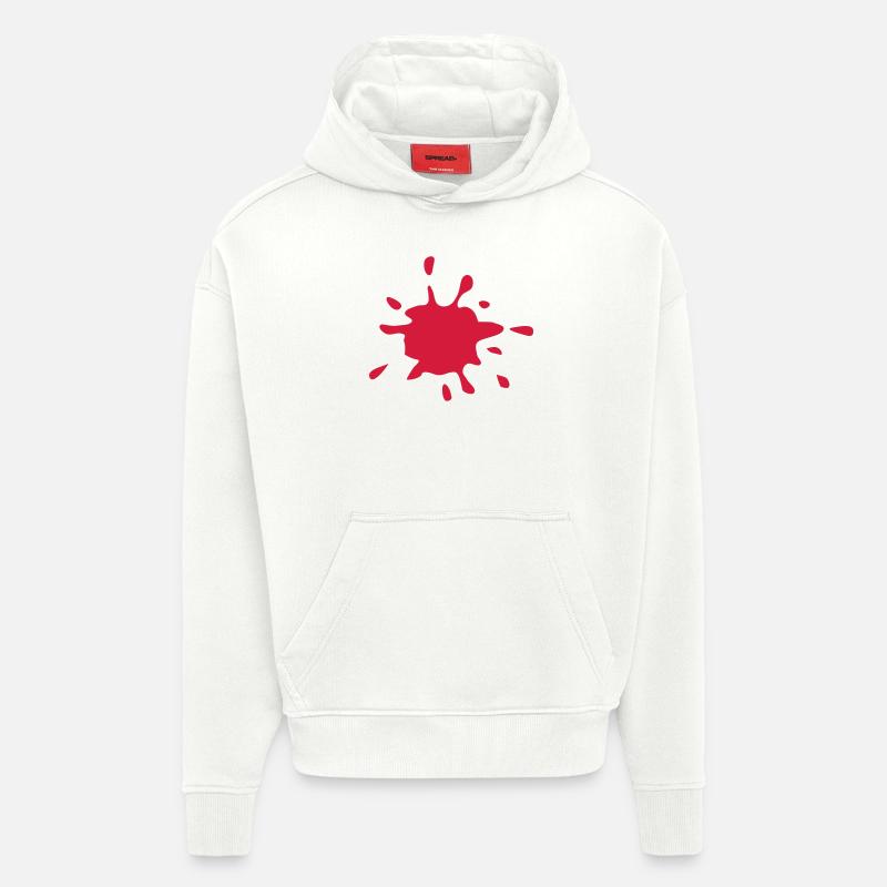 Art - stain, blob (super cheap!) - Sweat à capuche bio épais oversize fabriqué en UE - OFF WHITE