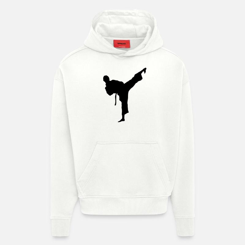 taekwondo - Sweat à capuche bio épais oversize fabriqué en UE - OFF WHITE