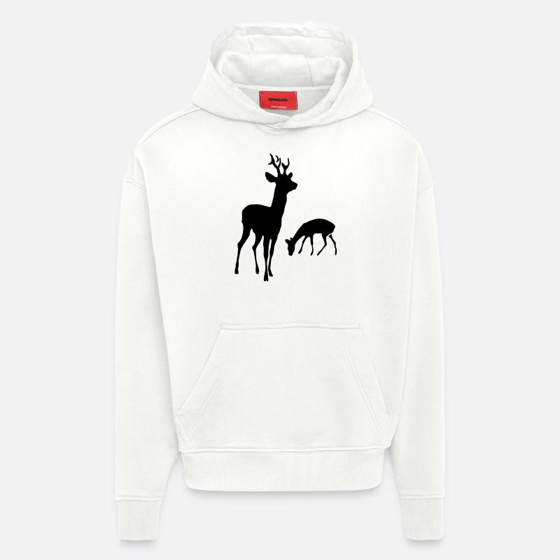 Zwei Rehe - Hoodie- made by SPREAD  - OFF WHITE