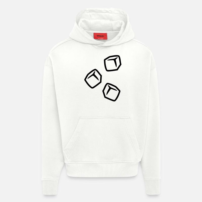 Cube de glace - Sweat à capuche bio épais oversize fabriqué en UE - OFF WHITE