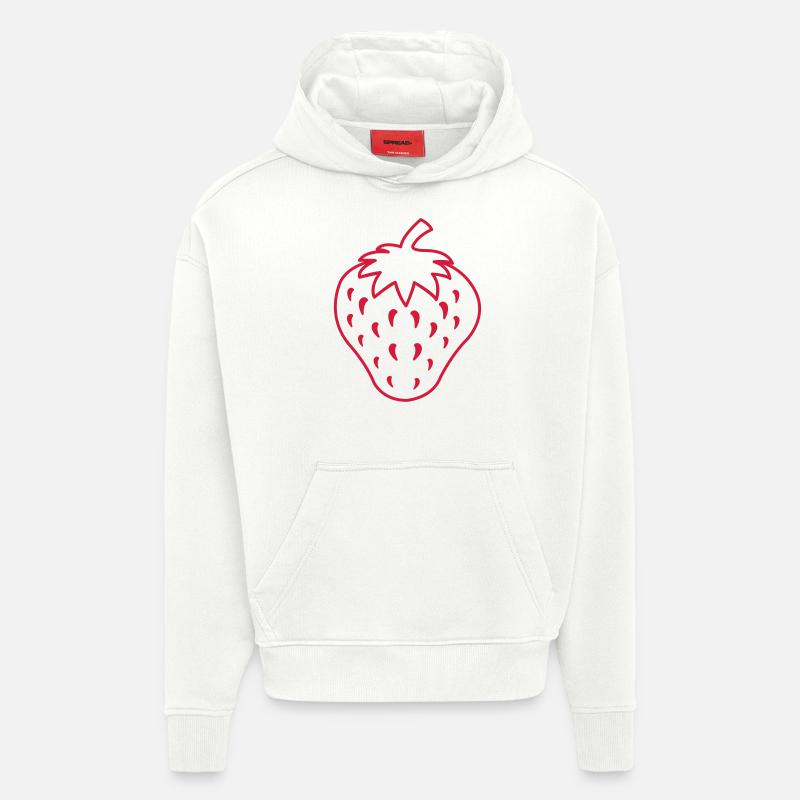 erdbeere_001 - Sweat à capuche bio épais oversize fabriqué en UE - OFF WHITE