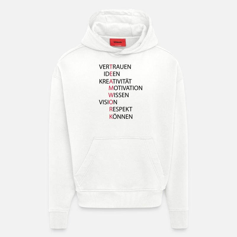 Teamwork - Hoodie- made by SPREAD  - OFF WHITE
