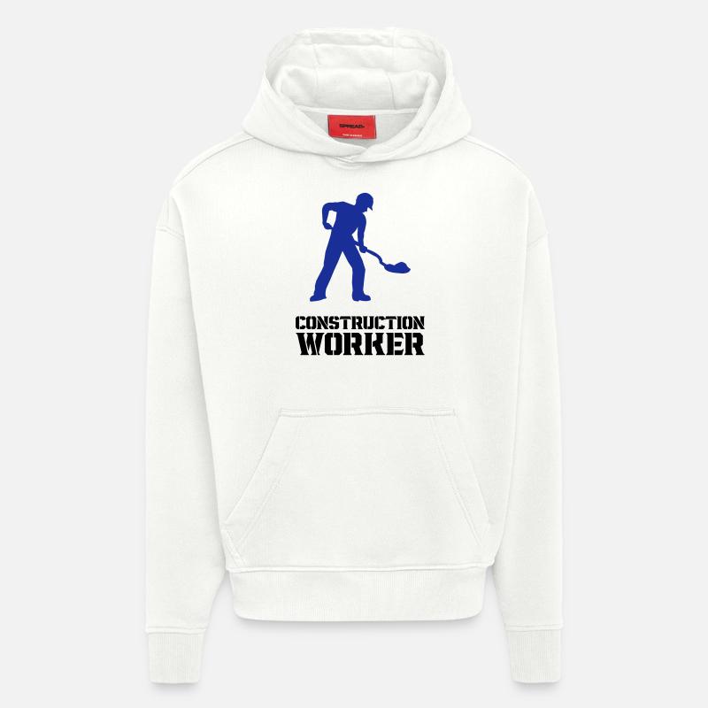 bauarbeiter baustelle worker - Hoodie- made by SPREAD  - OFF WHITE