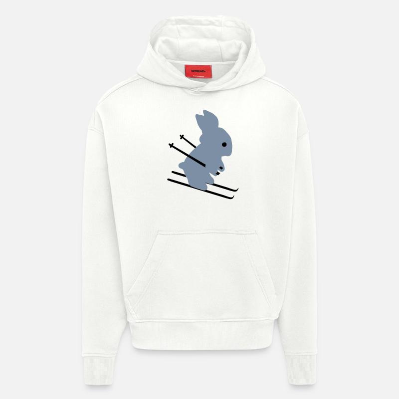 Ski lièvre - Sweat à capuche bio épais oversize fabriqué en UE - OFF WHITE